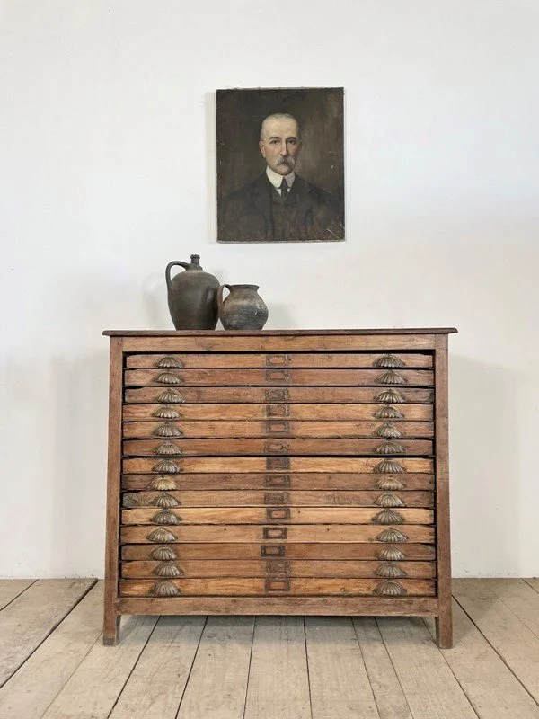 Vintage Antique Collectors Cabinet Bank Of Drawers