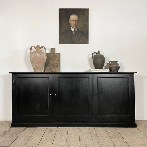 Antique Ebonised Painted Sideboard Cabinet