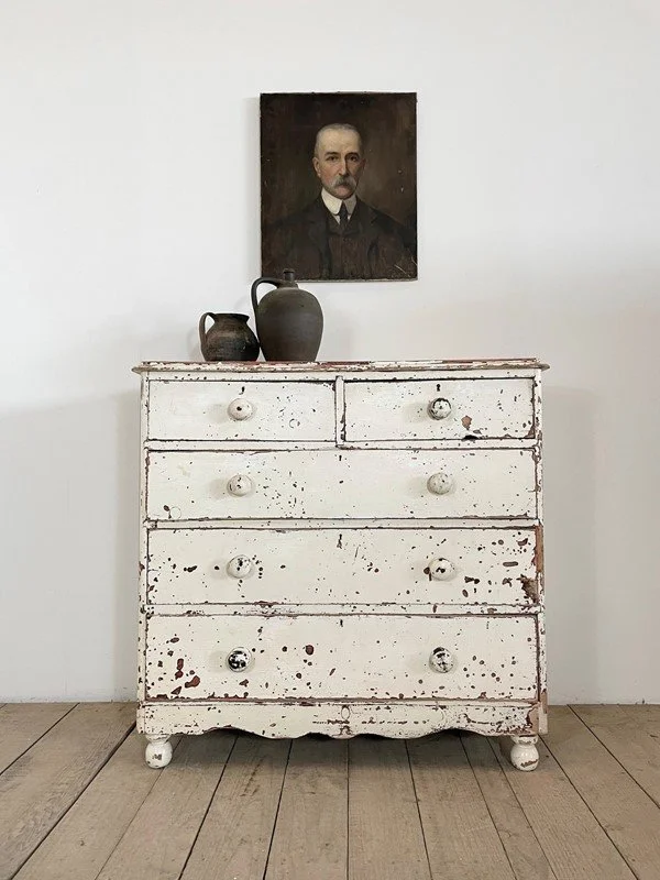 Victorian Antique Original Painted Chest Of Drawers