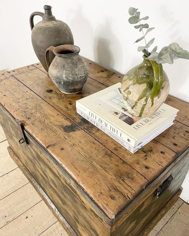 Victorian Antique Original Painted Trunk Coffee Table — Vintage Boathouse