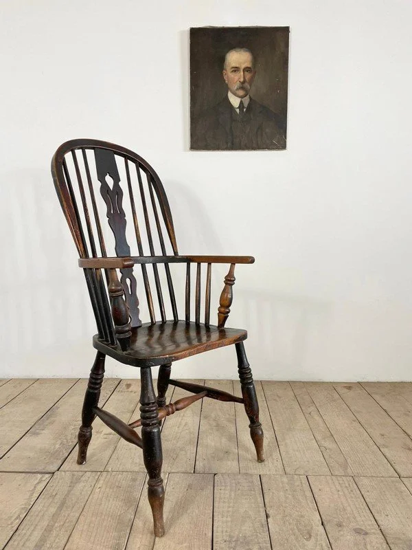 Victorian Antique Oak Windsor Armchair