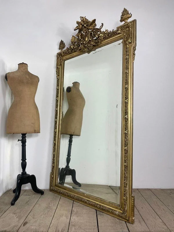 Large 19th Century Antique French Ornate Mirror