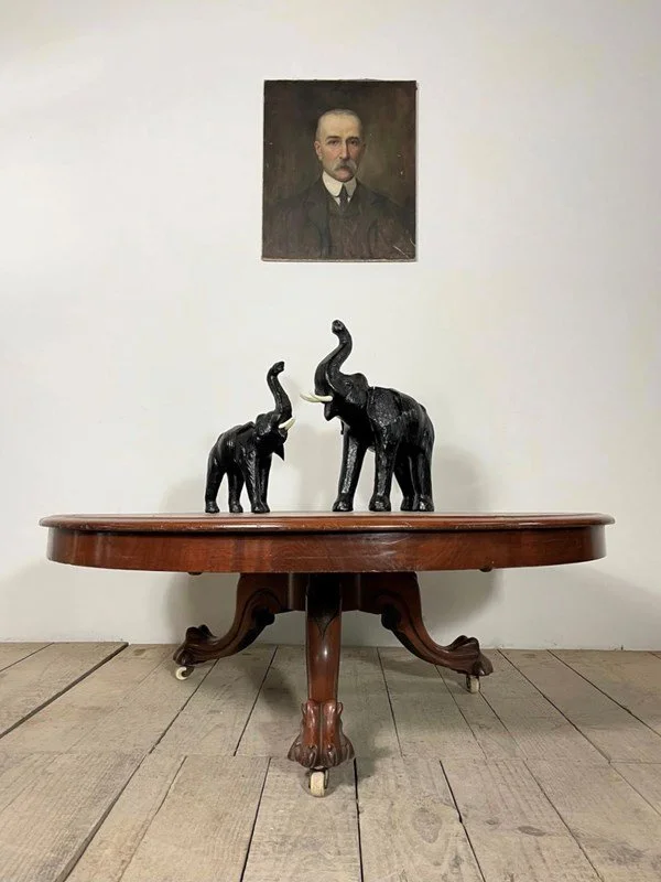 Georgian Antique Mahogany Leather Top Low Table