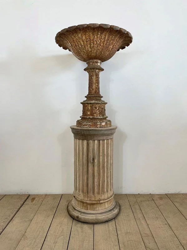 Victorian Antique Cat Iron Weathered Fountain Planter