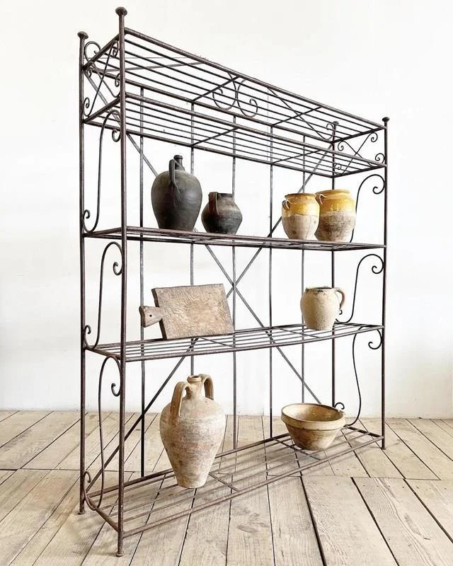 Antique French Wrought Iron Boulangerie Bakers Shelving Rack