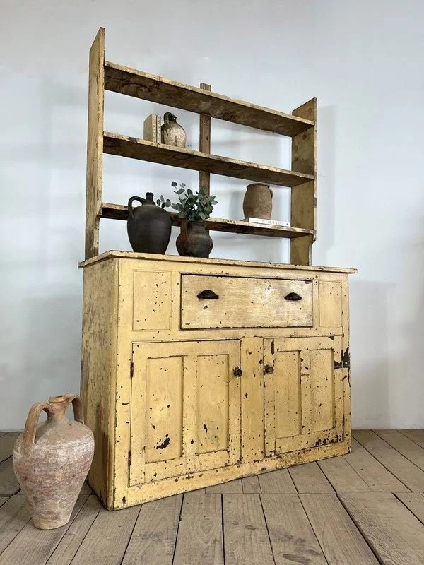 Antique Original Painted Dresser Cupboard