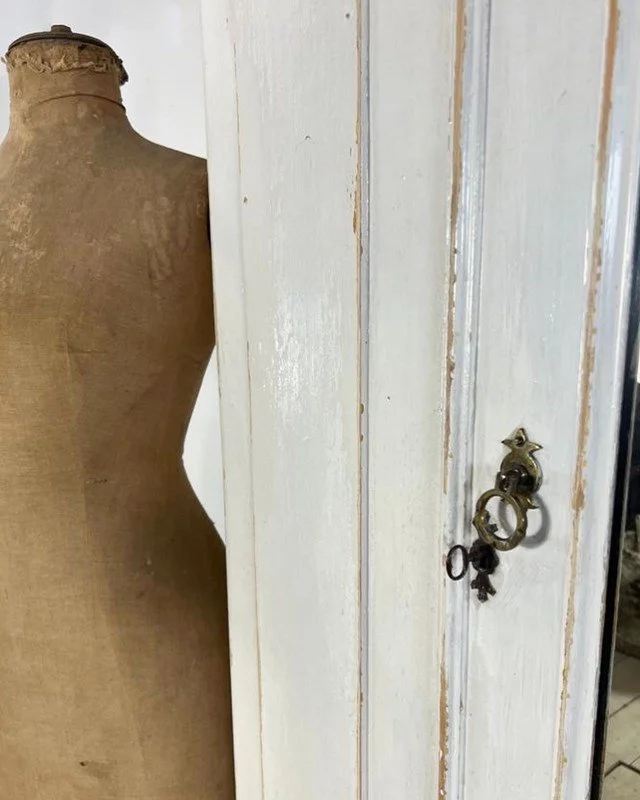 Original Painted Antique Mirrored Wardrobe — Vintage Boathouse