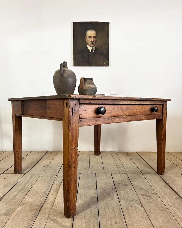 Victorian Antique Rustic Pine Kitchen Dairy Table