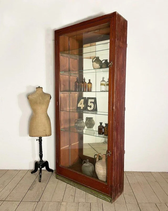 Large Victorian Antique 2.4m Tall Haberdashery Shop Display Cabinet