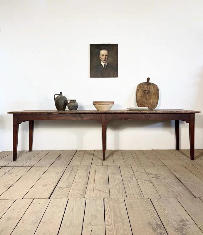 Large Antique French Country Farmhouse Kitchen Dining Table