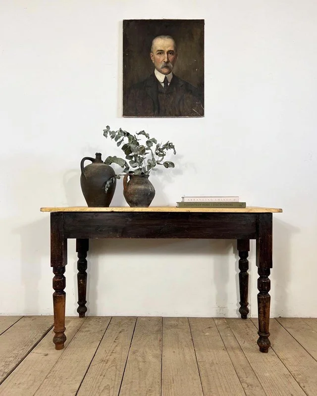 Antique Rustic Pine Console Table