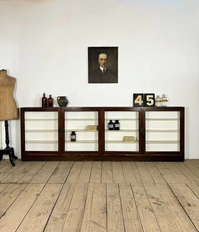 2.7m Antique Apothecary Haberdashery Shop Display Cabinet