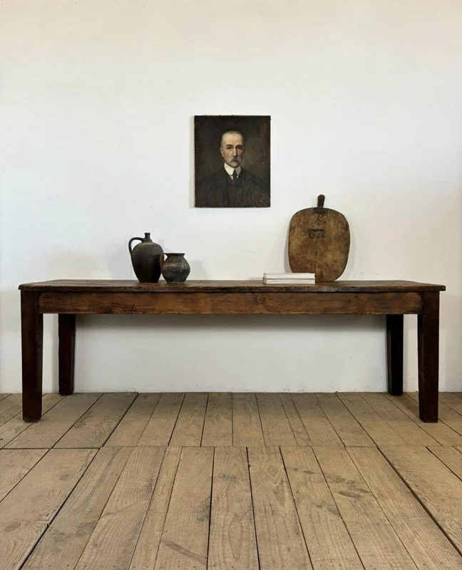 Antique French Oak Kitchen Dining Console Table