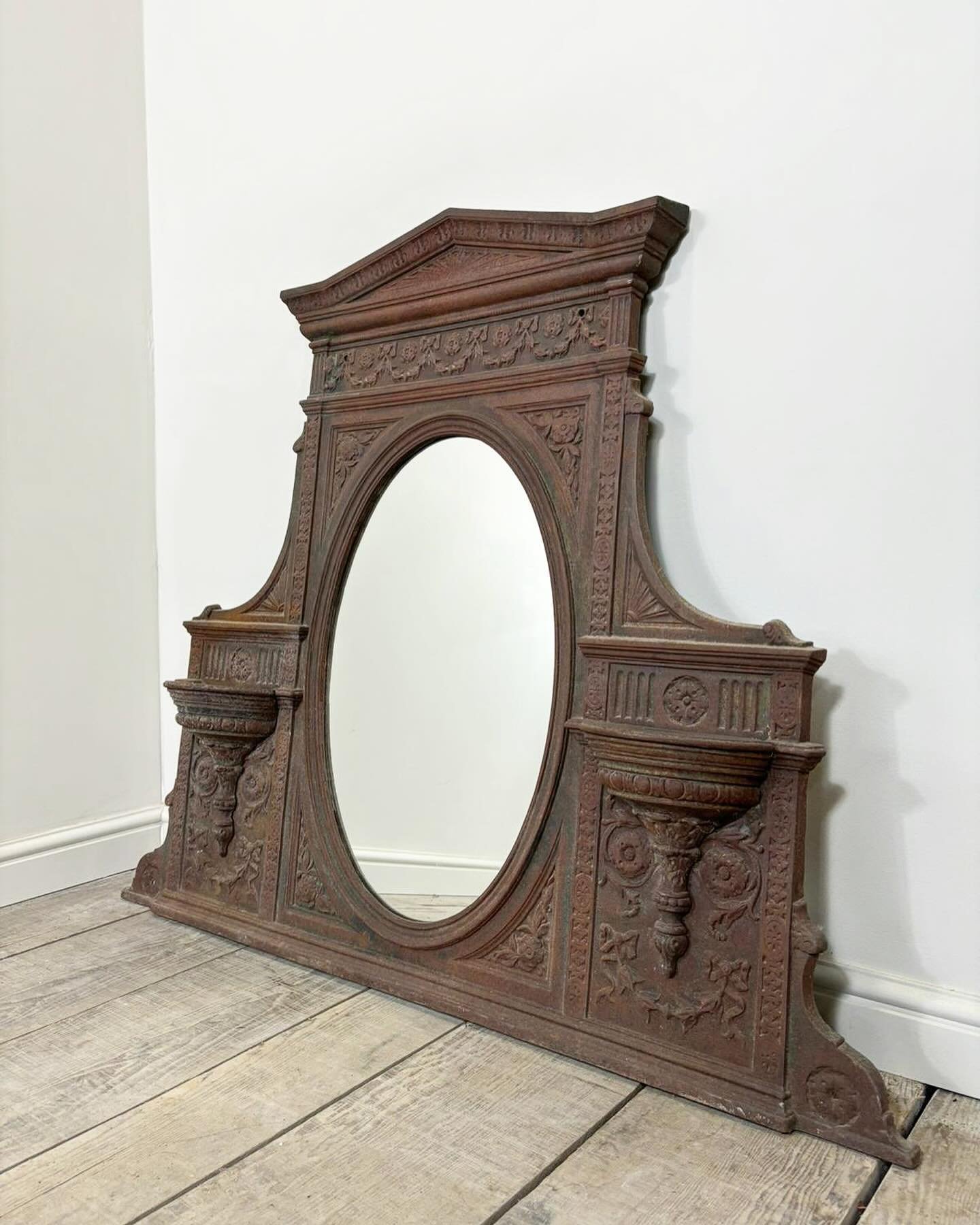 Georgian antique decorative cast iron overmantle mirror new in stock&hellip; 
.
.
.
.
#vintage #antique #georian #castiron #mirror #antiquemirror #furniture #vintagefurniture #antiquefurniture #frenchfurniture #frenchantiques #englishantiques #decora