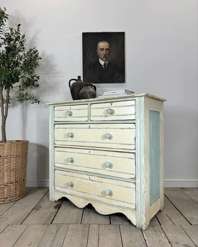Original Painted Antique Chest Of Drawers