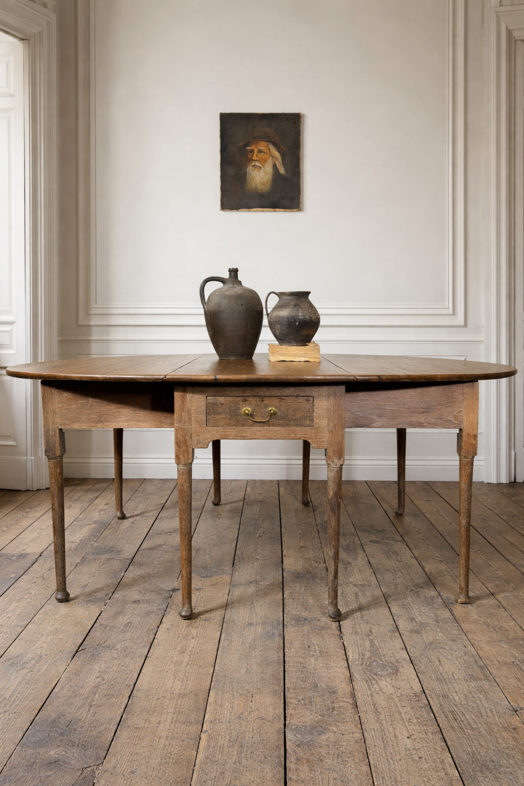 18/19th Century Antique Oak Gate Leg Drop Leaf Kitchen Dining Table