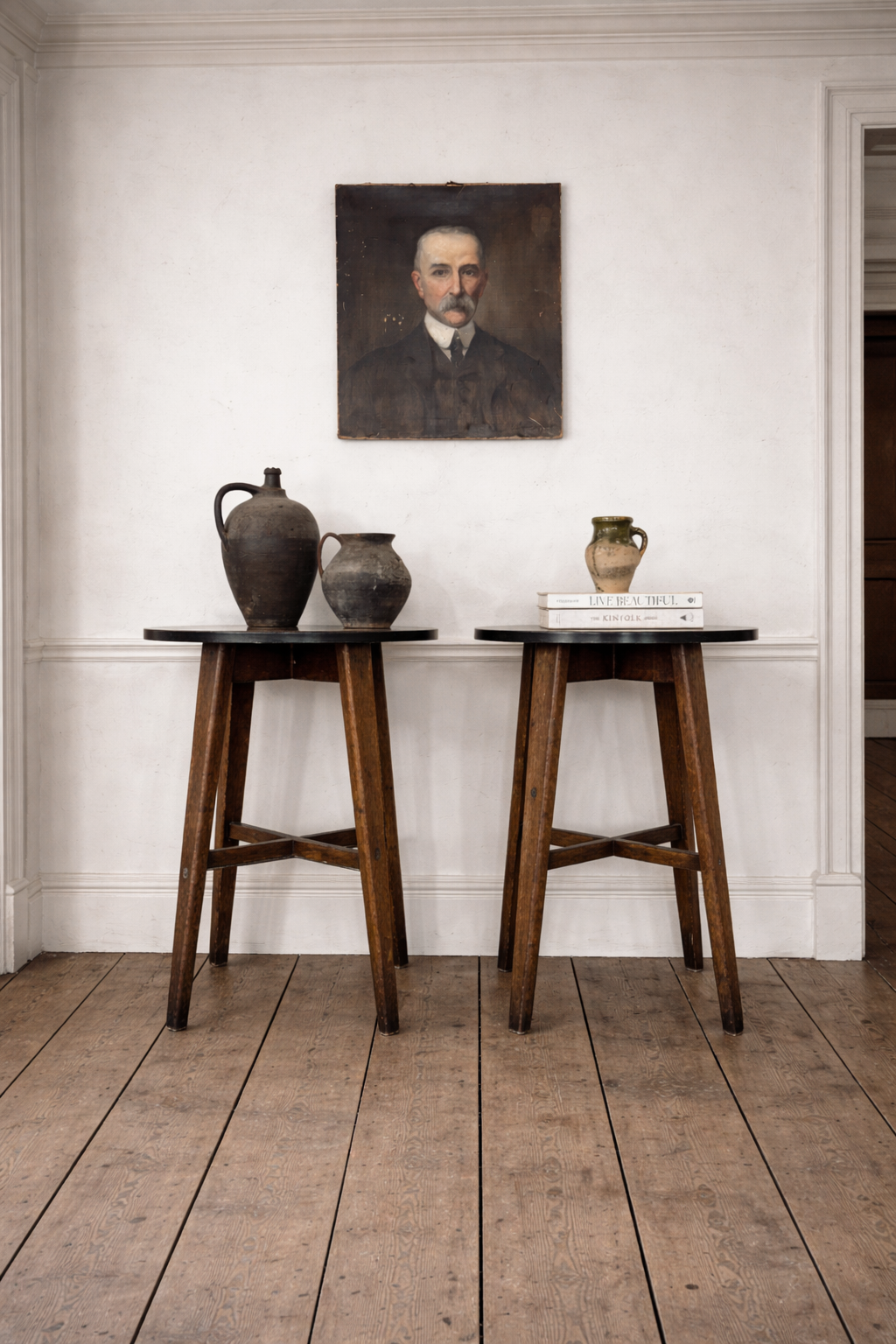 Pair Of Vintage Industrial Side Tables