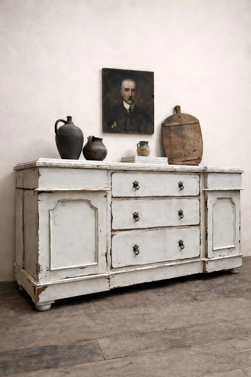 Antique Original Painted Sideboard Cupboard