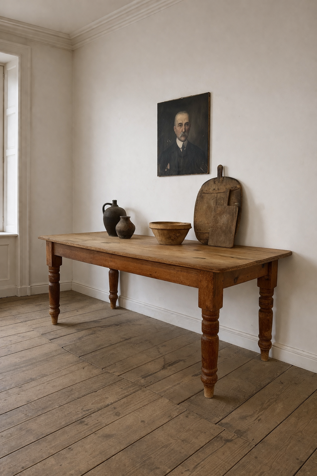 Victorian Antique Rustic Pine Farmhouse Kitchen Dining Table