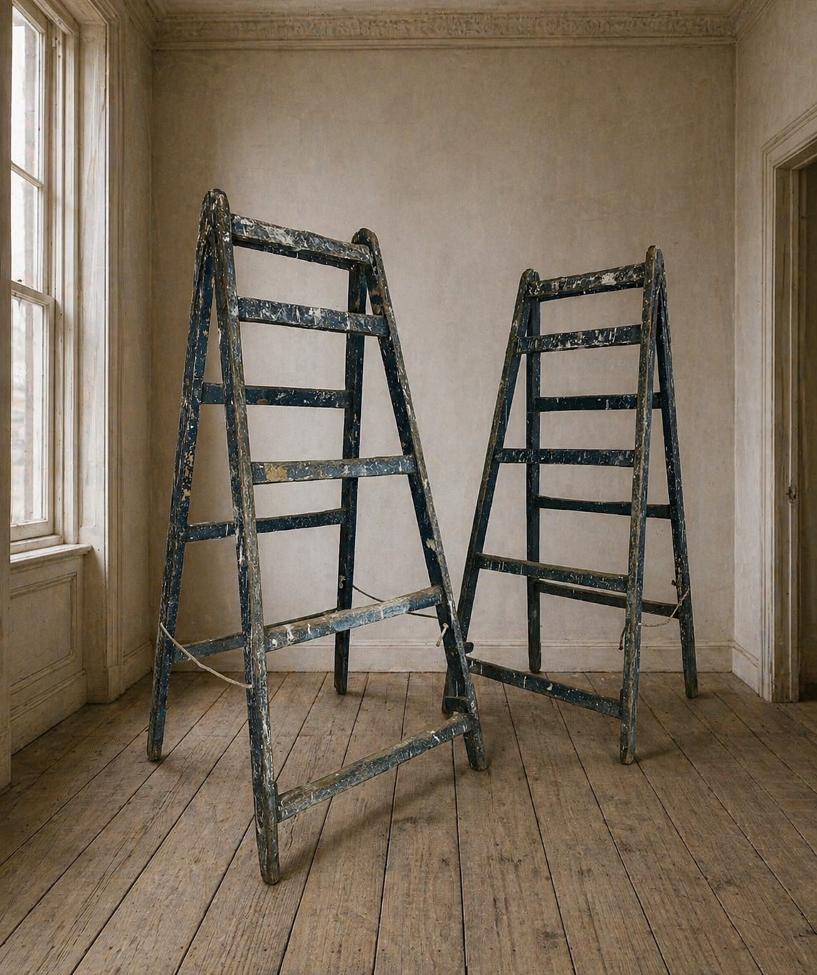Vintage Original Painted Shop Display Ladders (1 Available)