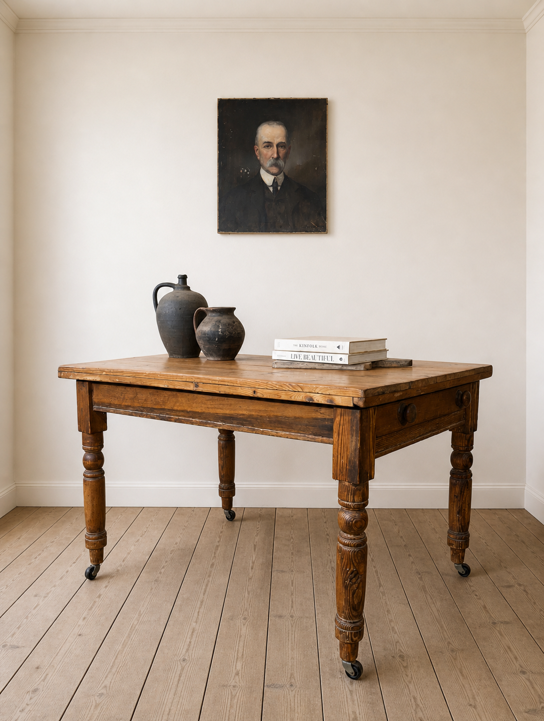 Victorian Antique Country Farmhouse Kitchen Dining Table