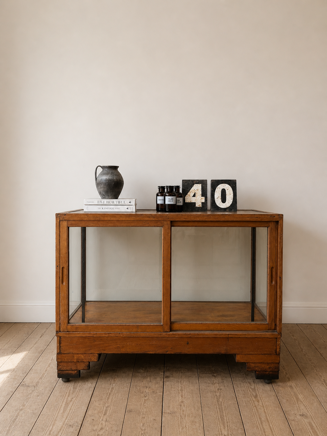 Vintage Oak Haberdashery Shop Counter Cabinet