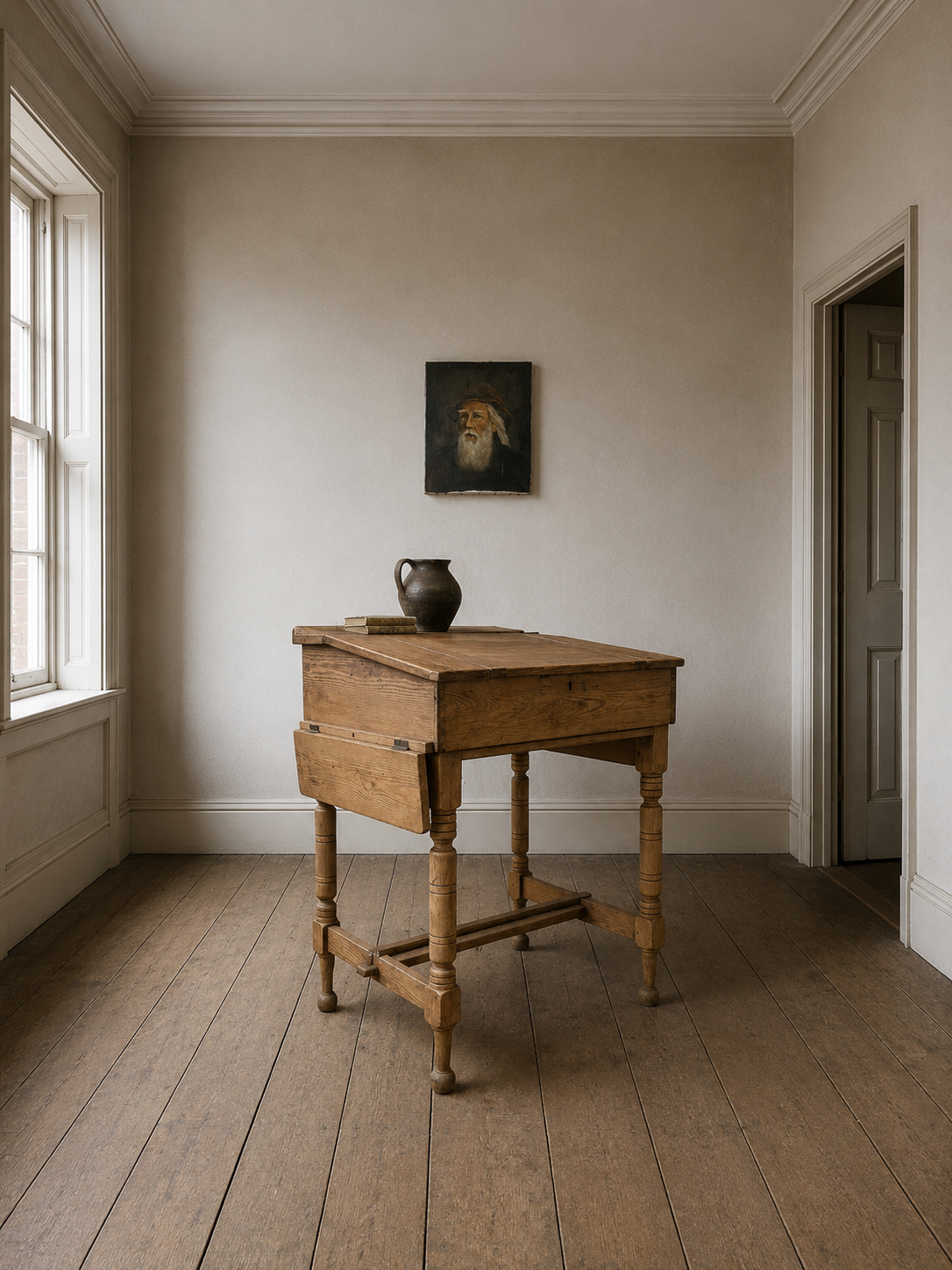 Antique Rustic Pine Clerks Desk from 'The Educational Supply Association Ltd London' 