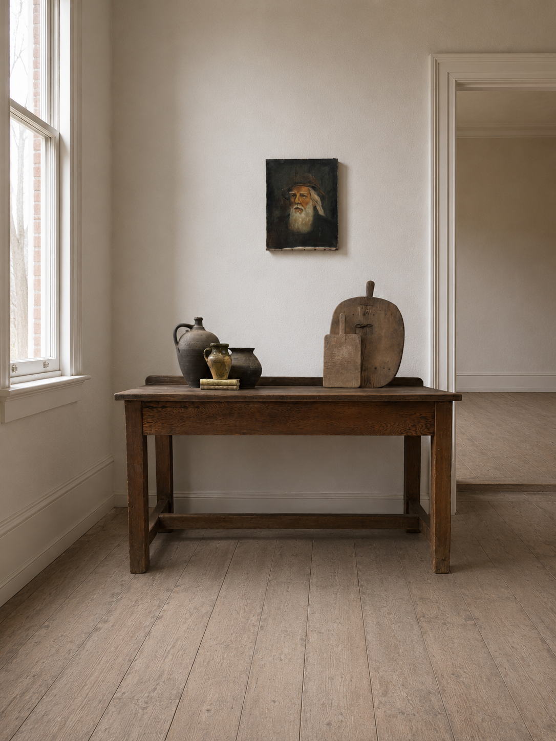 Antique Rustic Workbench Kitchen Prep/Console Table