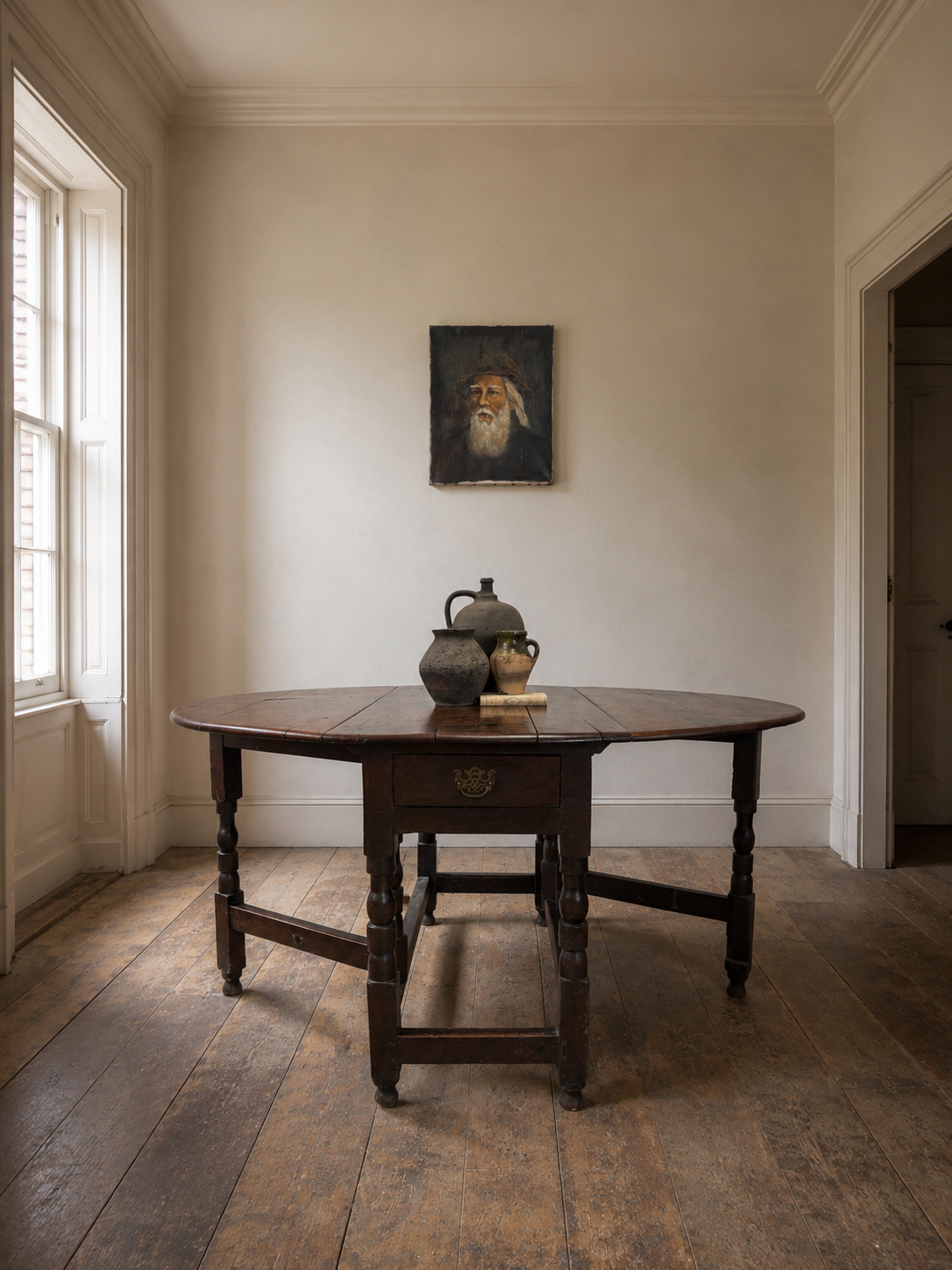 Georgian Antique Oak Drop Leaf Gate Leg Table