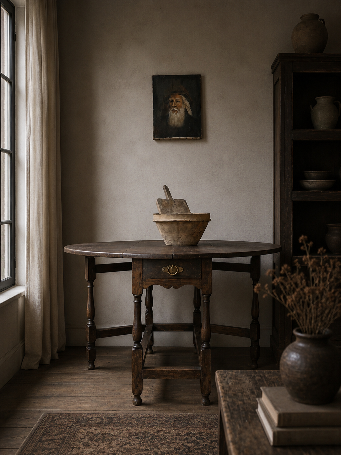 Georgian Antique Oak Drop Leaf Gate Leg Table