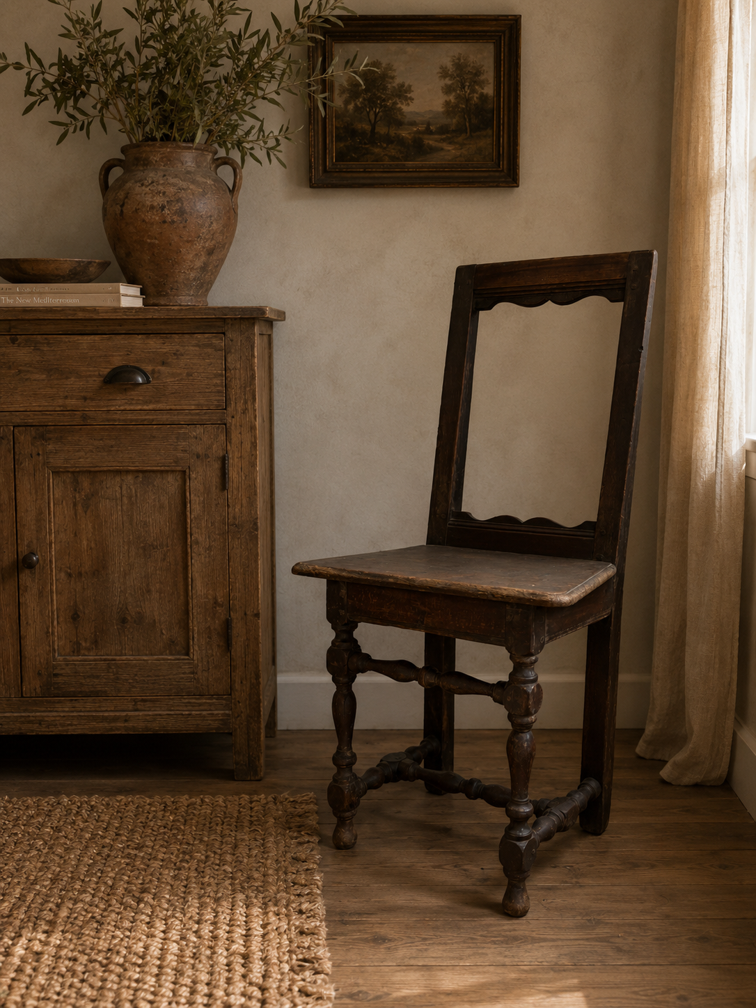 18th Century French Oak Hall Chair
