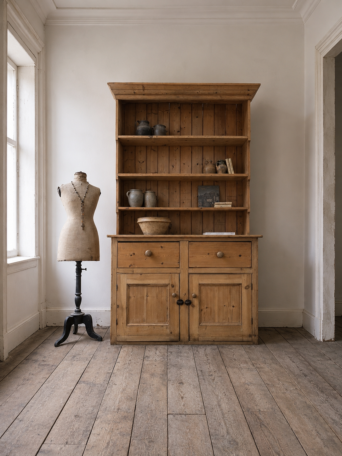 Large Victorian Antique Pine Dresser