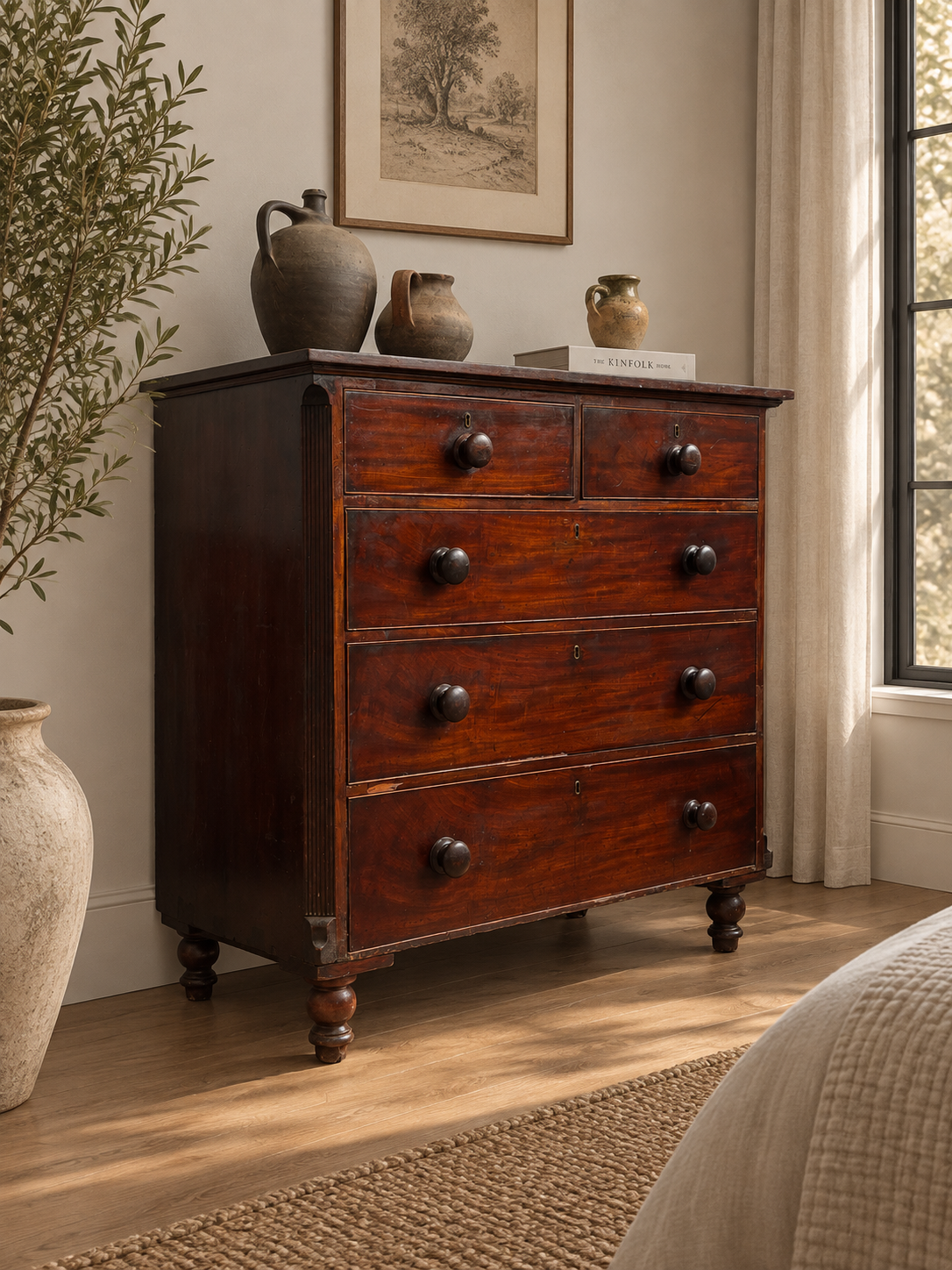 Victorian Antique Mahogany Chest Of Drawers