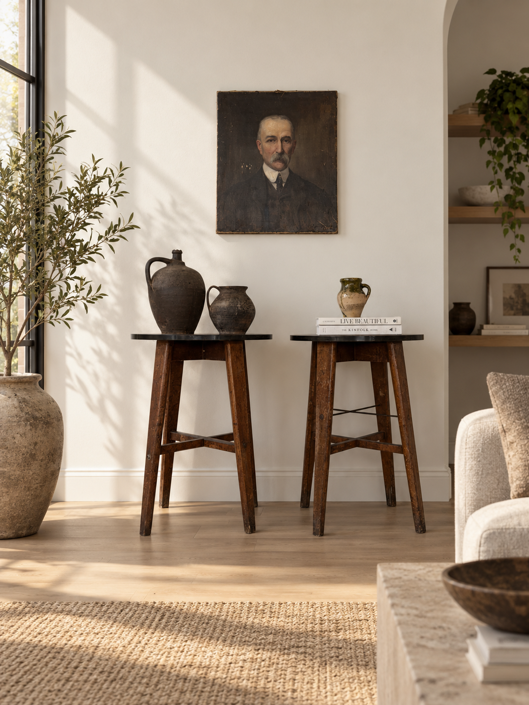 Pair Of Vintage Industrial Side Tables