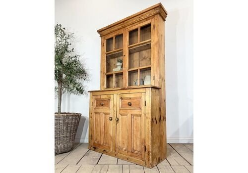 Victorian Antique Rustic Pine Dresser Cabinet