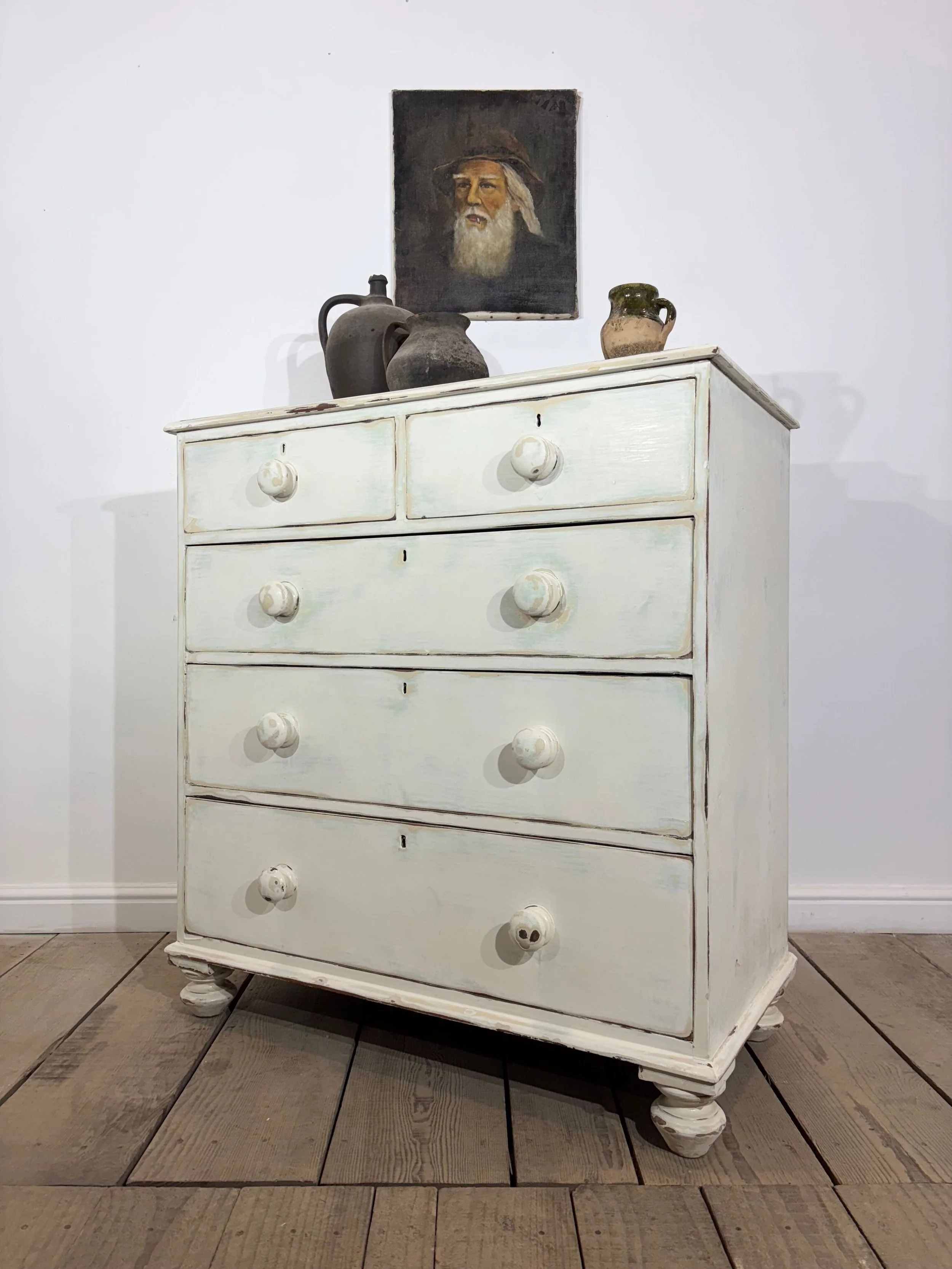 Victorian Antique Original Painted Chest Of Drawers