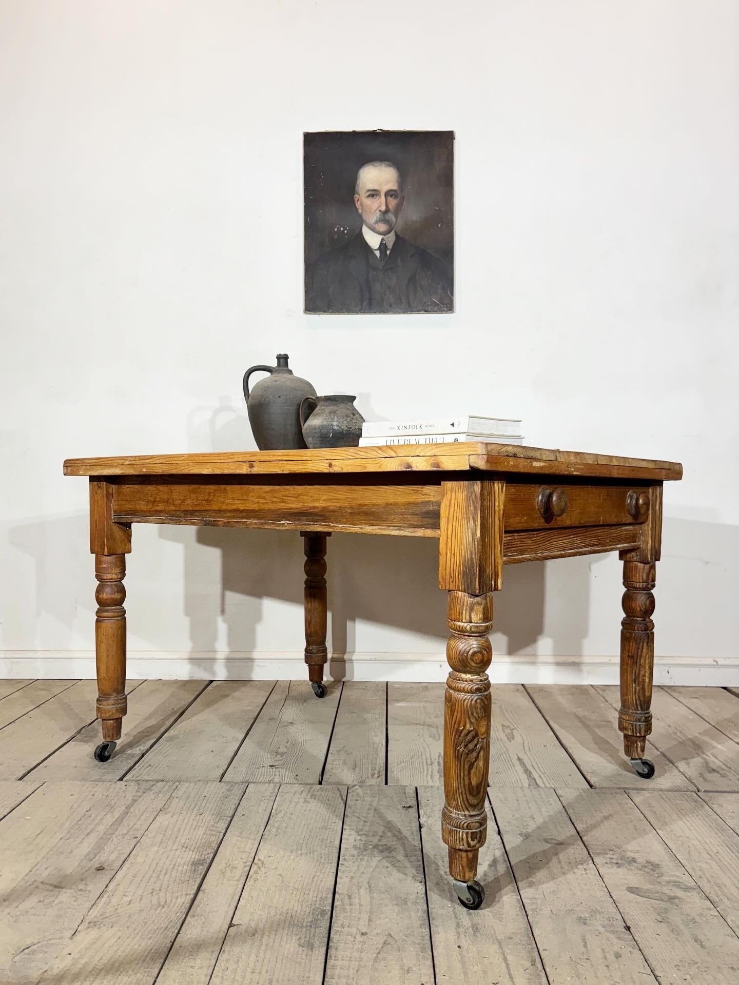 Victorian Antique Country Farmhouse Kitchen Dining Table