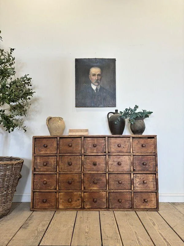 19th Century Antique Haberdashery Bank Of Drawers
