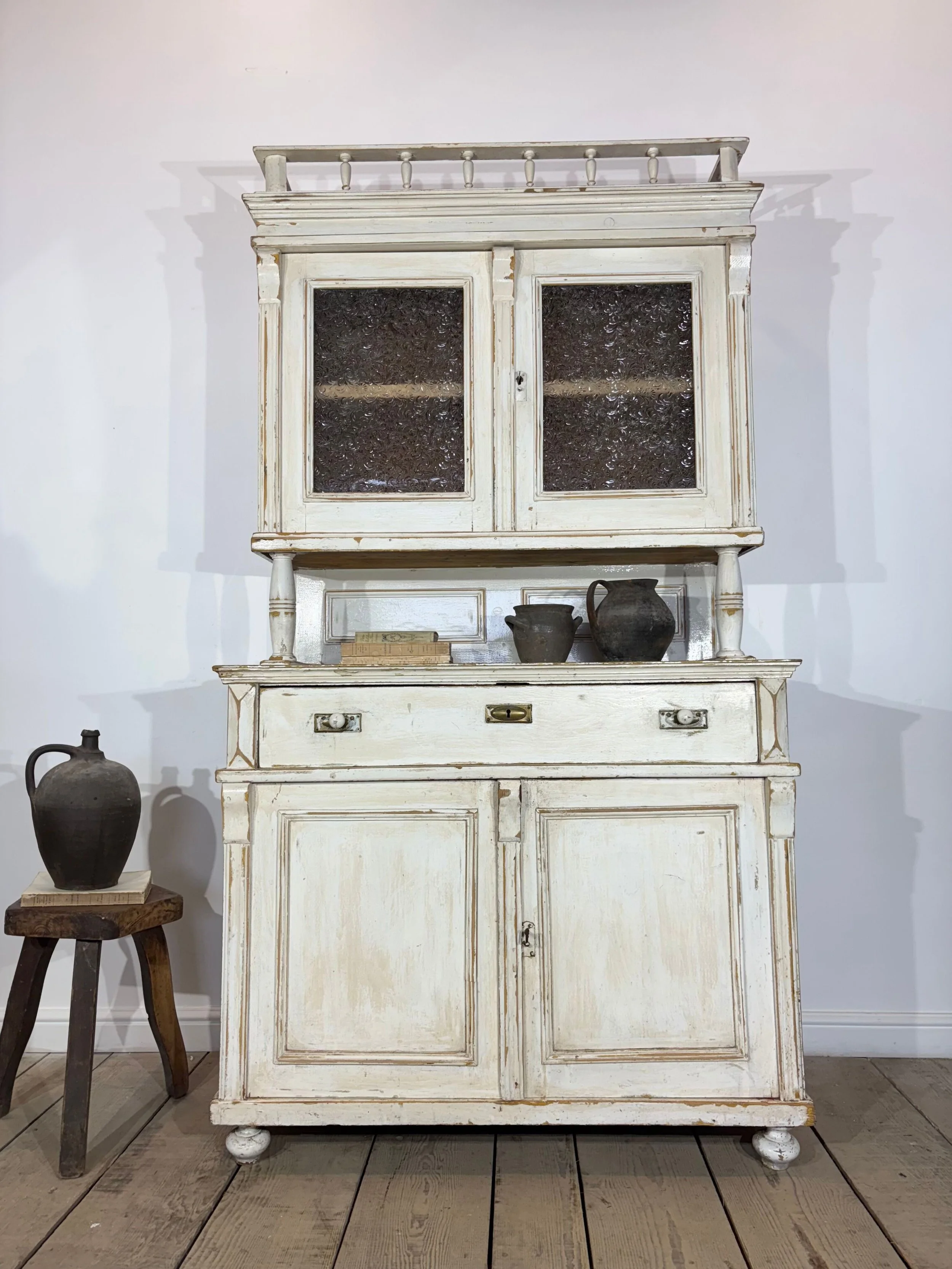 Original Painted Antique European Dresser Cabinet