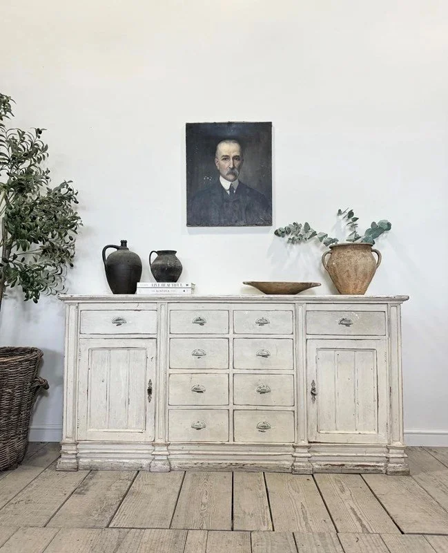 Vintage Antique 1.7m Bank Of Drawers Sideboard Cupboard