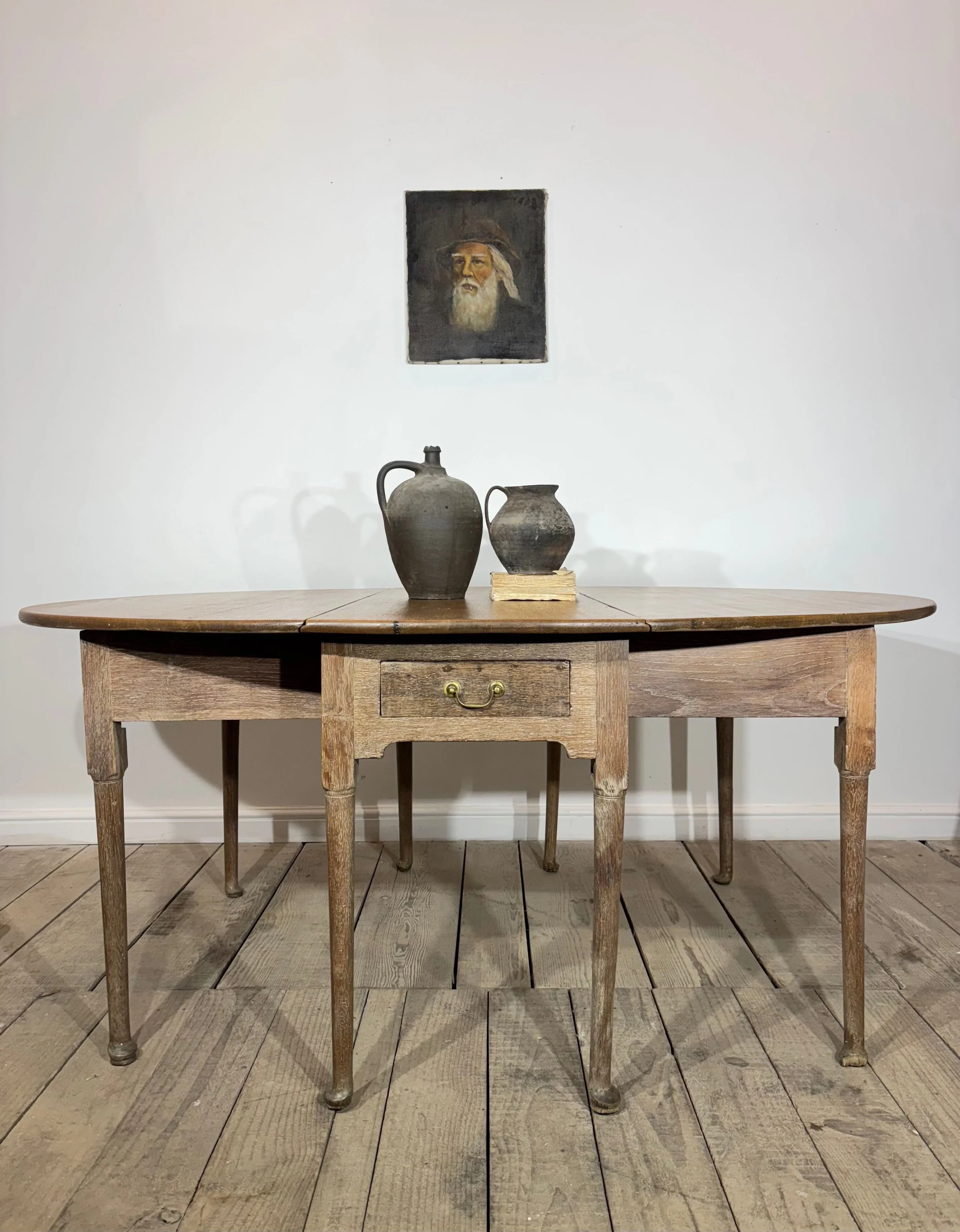 18/19th Century Antique Oak Gate Leg Drop Leaf Kitchen Dining Table