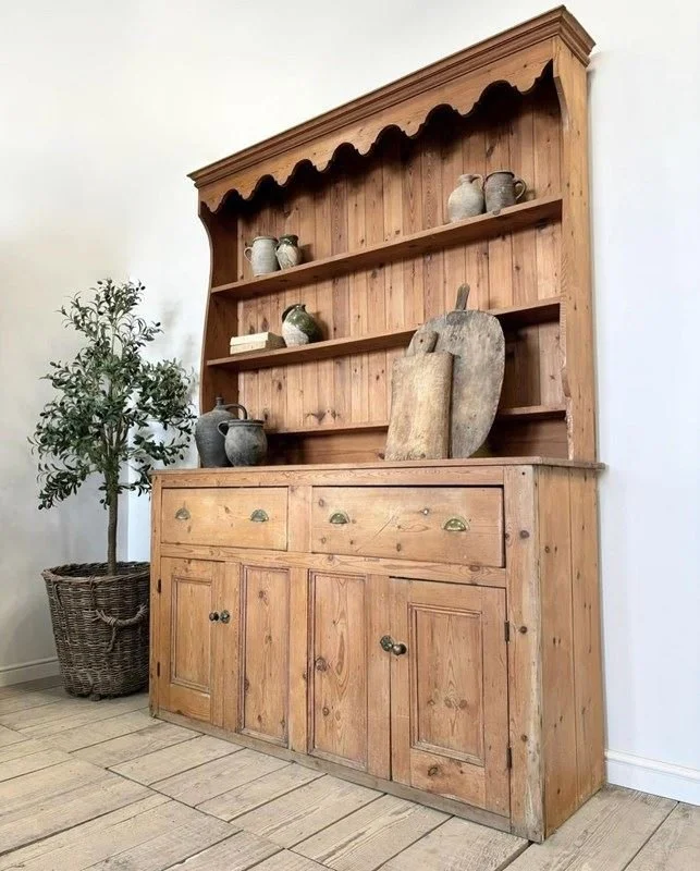 Large Victorian Antique Rustic Pine Dresser
