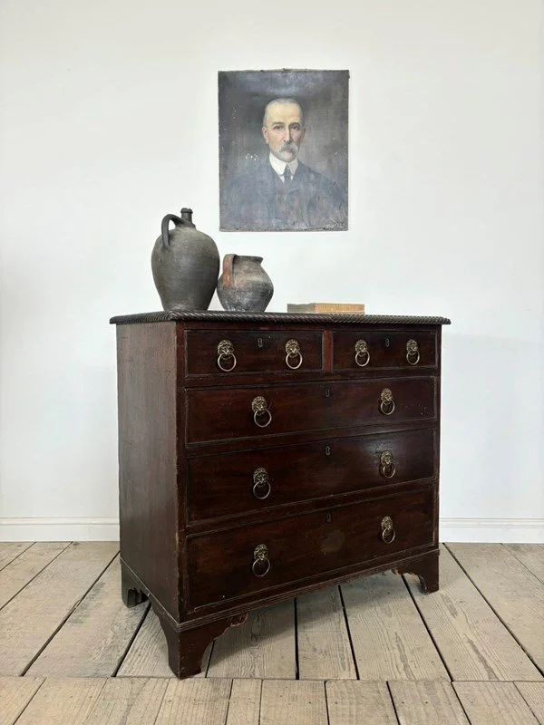 Georgian Antique Mahogany Chest Of Drawers