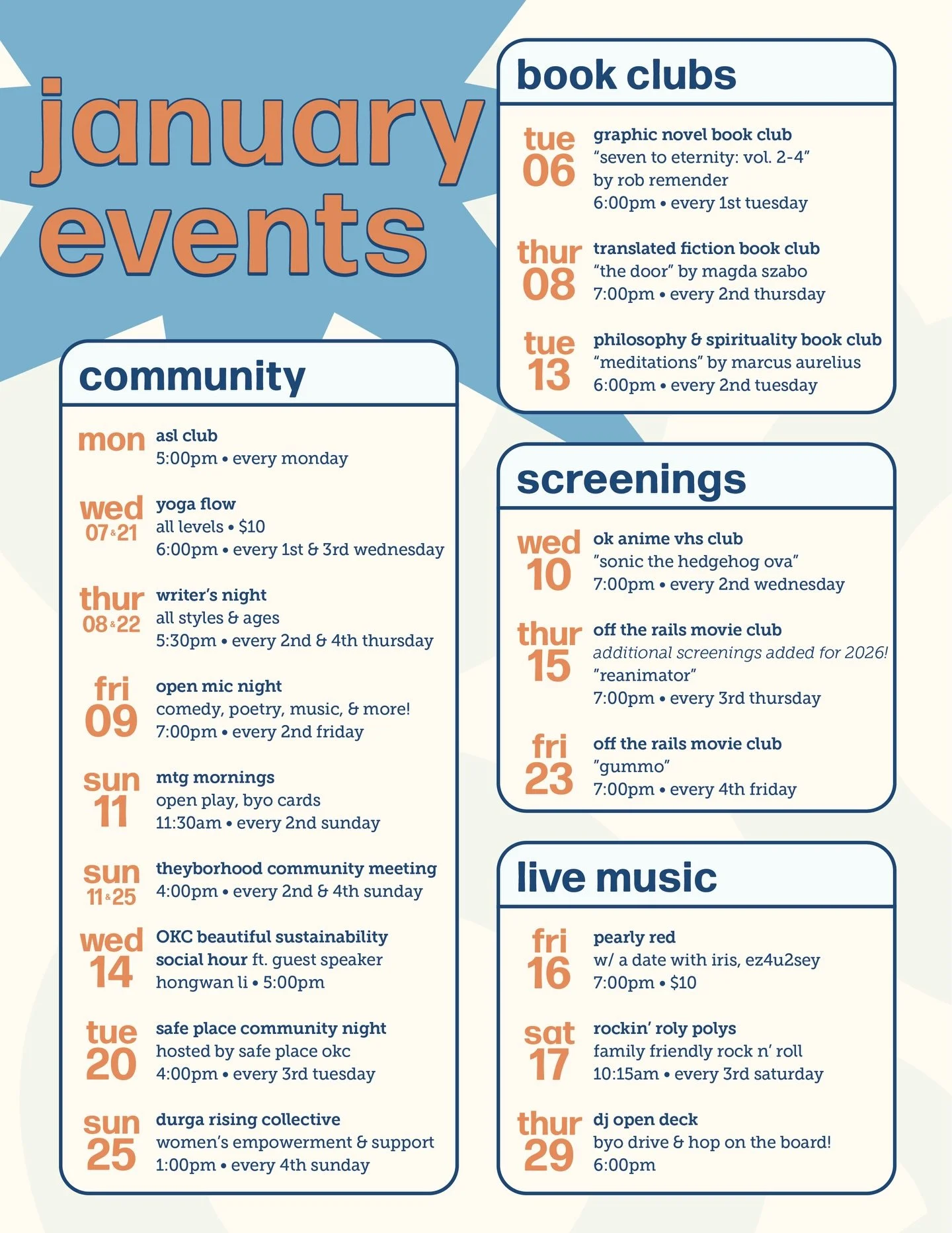 Community events at Bookish