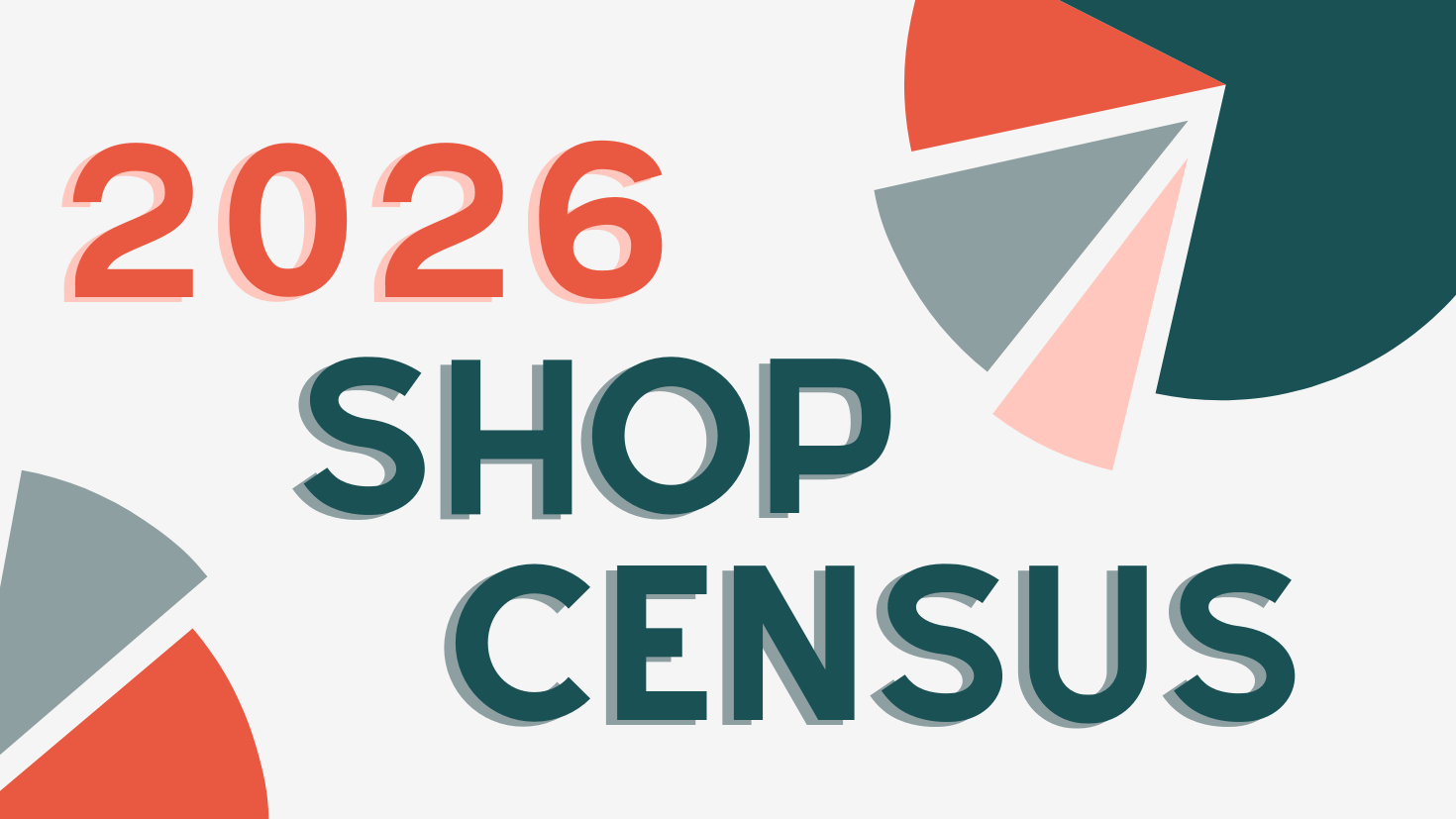 2026 Shop Census text logo with pie chart graphics
