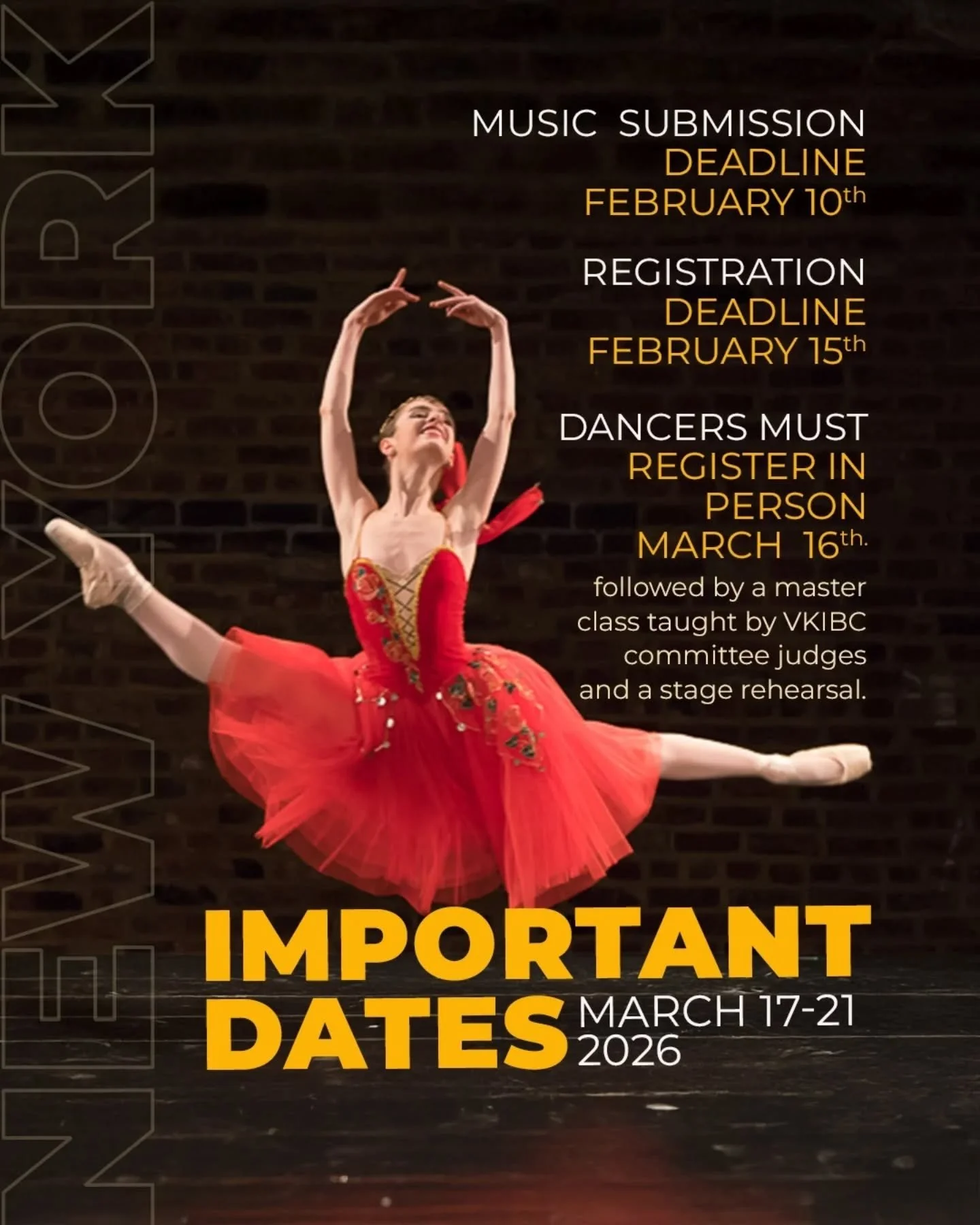 📣 IMPORTANT DATES 
.
.
.
.
.
#vkibc #valentinakozlovainternationalballetcompetition #DanceFinals #classicalballet #contemporarydance #neoclassicaldance
