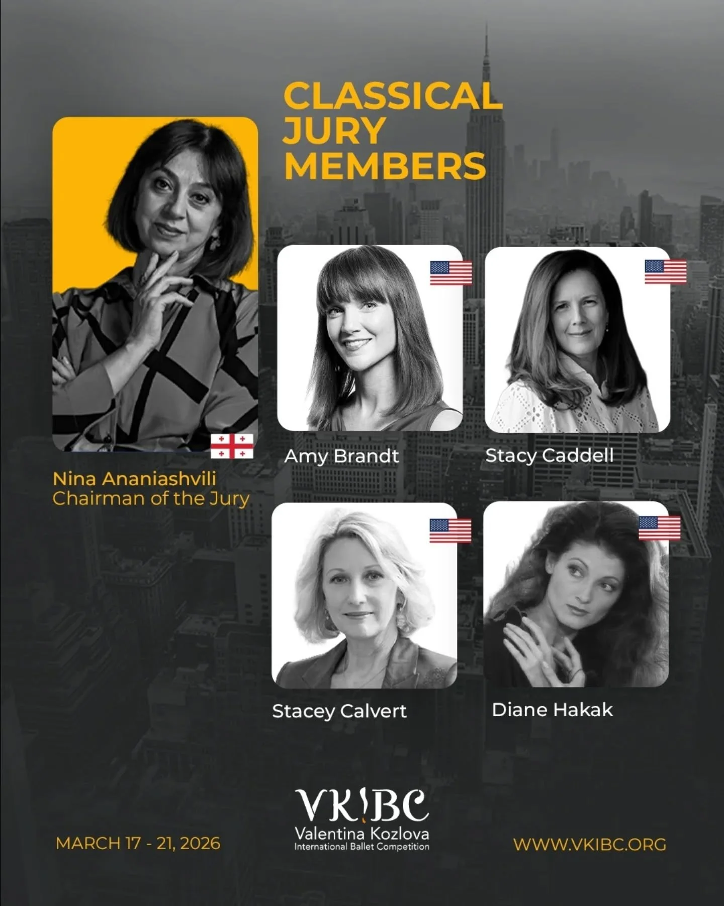 Vkibc Classical Jury Members 
To more about them 
🔗 www.vkibc.org/classical 
.
.
.
#vkibc #valentinakozlovainternationalballetcompetition #classicaljury #nyccompetition