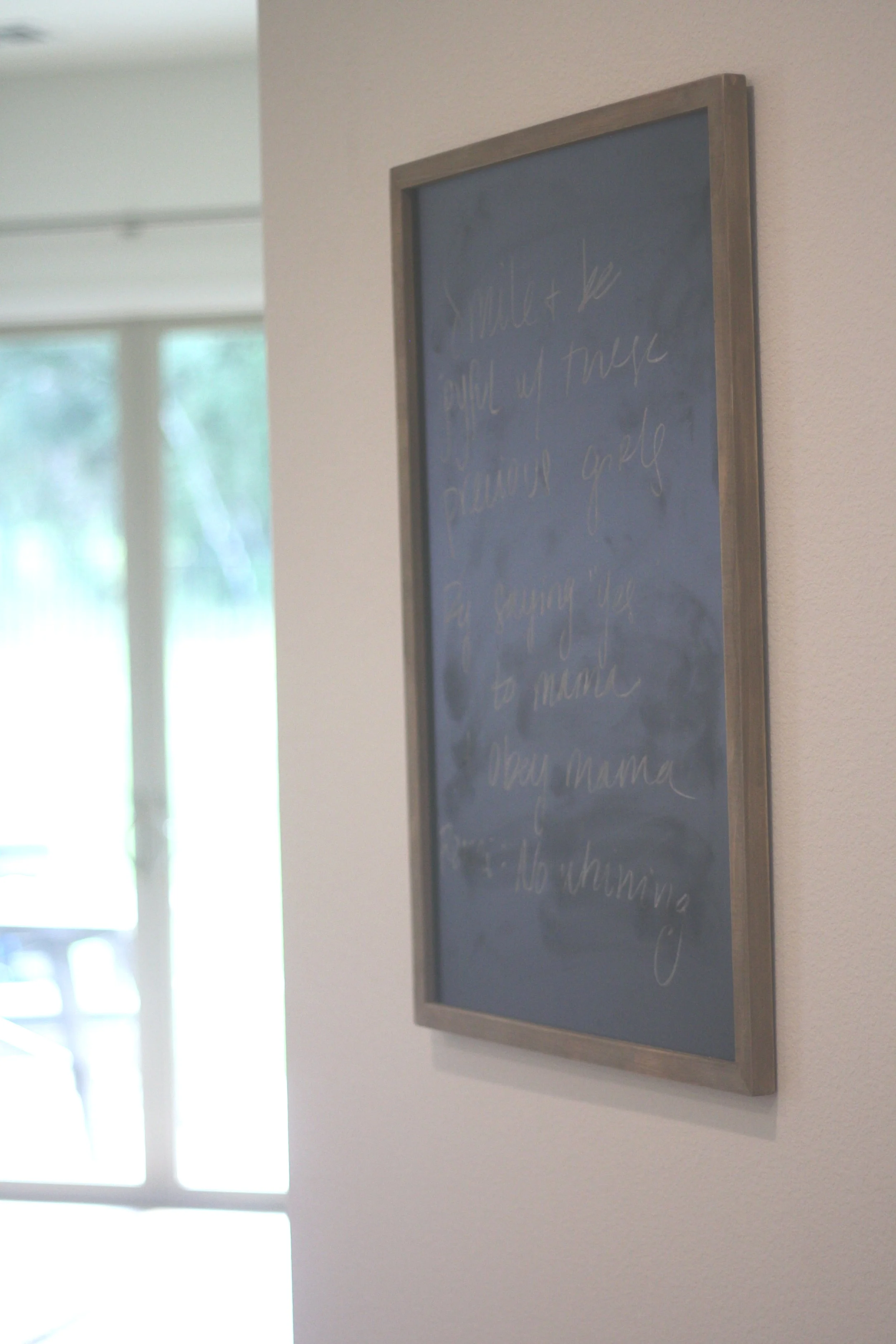 Bought this board for my mom mantras. The reminders I need each day to get my head above the weeds and fix my eyes on the bigger purpose.