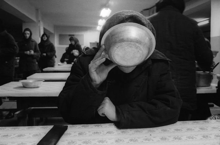 Inmates' dining room. Perm penal colony for women, Perm, Former U.S.S.R., 1990 