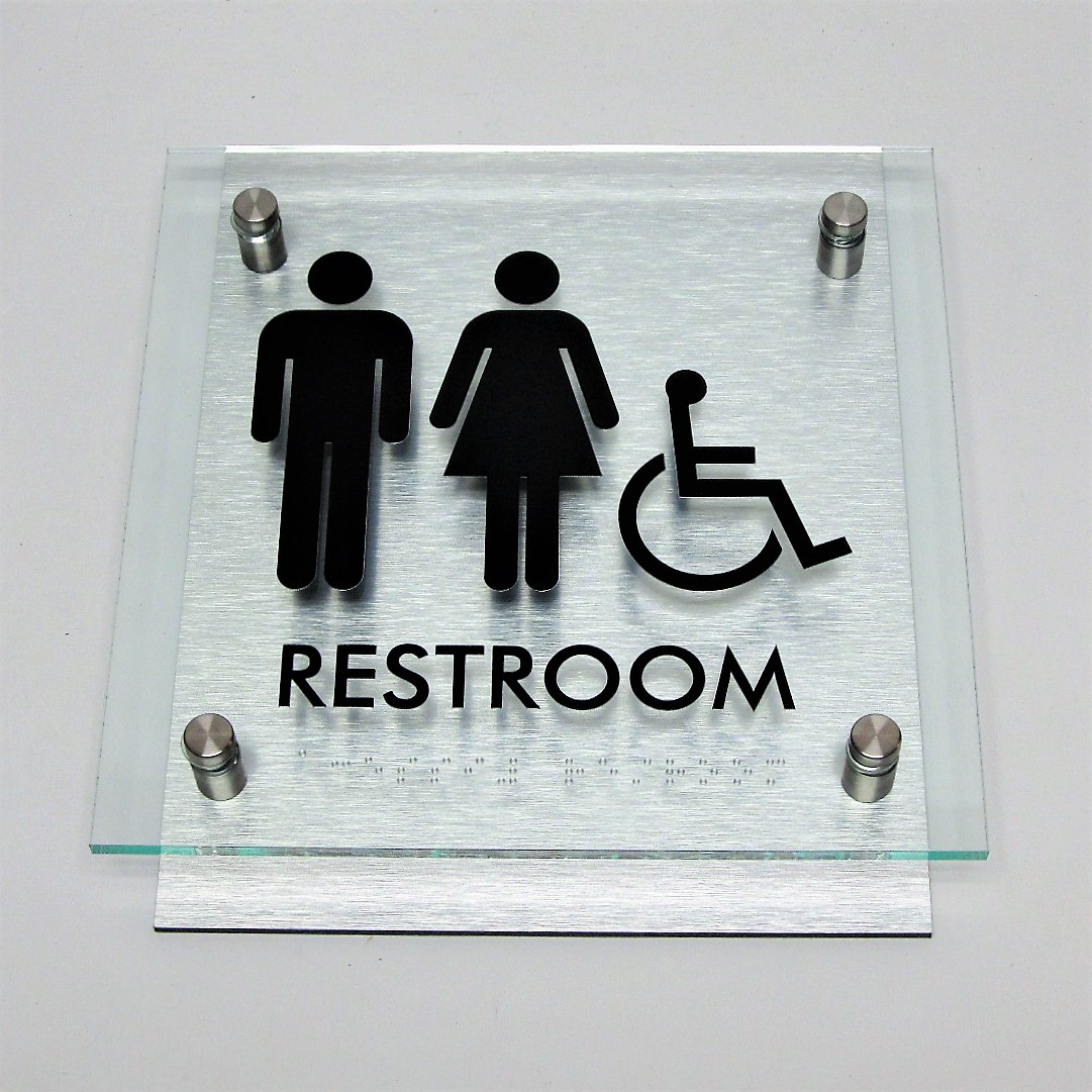 Floating Glass ADA Signs